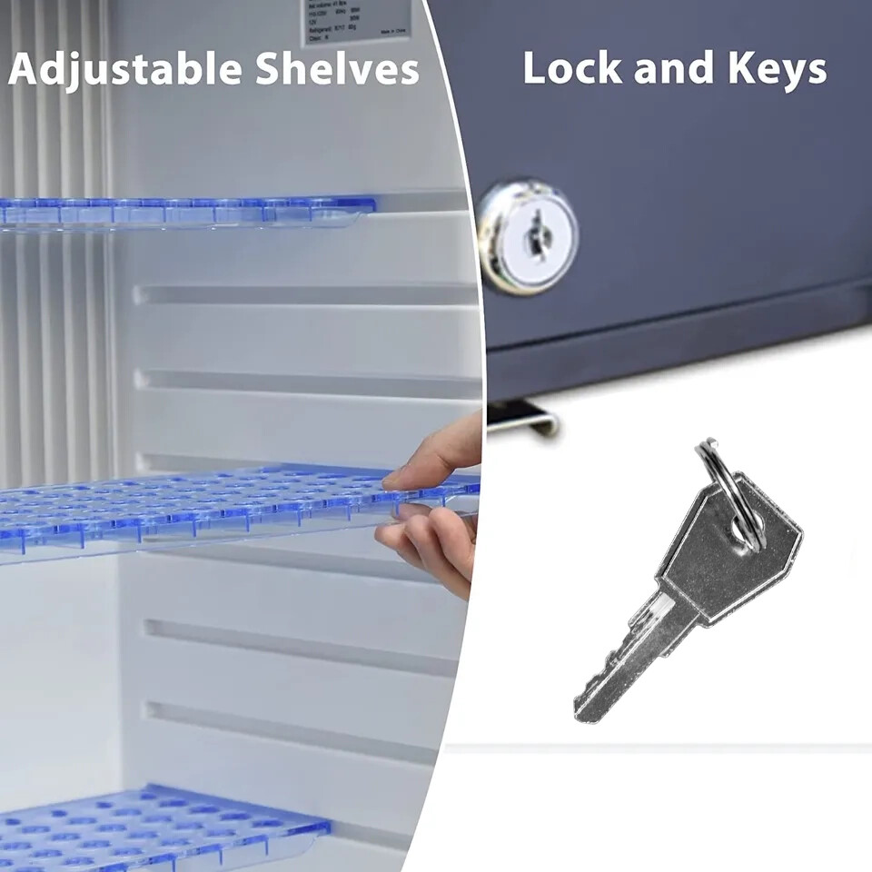 1.7 CU FT Mini Refrigerator 12V RV Semi Truck Fridge AC DC Compact Silent Cooler