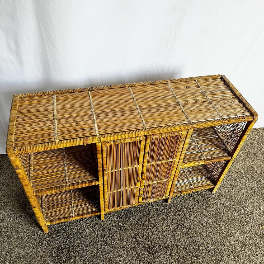 Boho Chic Wicker Wrapped Credenza