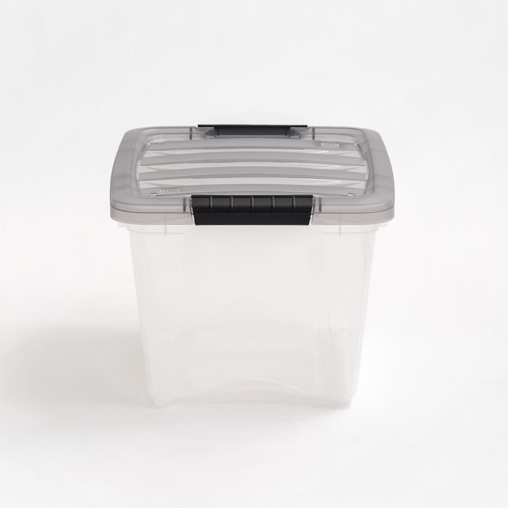 IRIS USA 19 Qt Plastic Storage Bins w/ Lids, Clear Latching Stackable Totes, 4pk