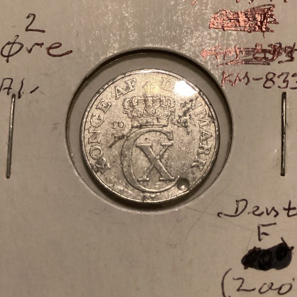 1941 Denmark 2 Ore Coin