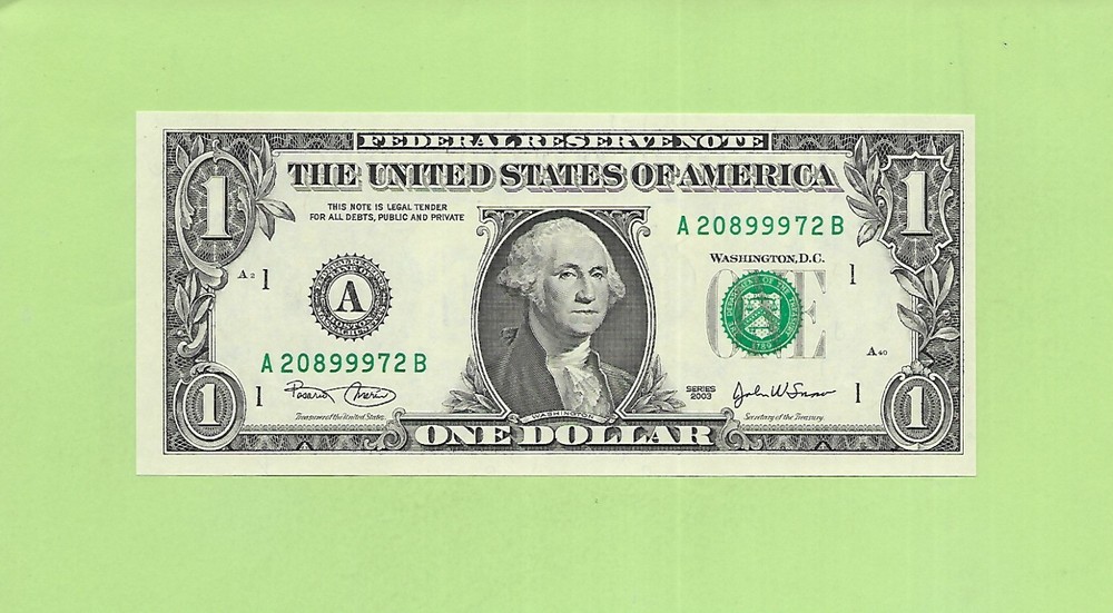 2003 ..UNCIRC $1  A 2089 9972 B  .... 2003 $1  A-B      NICE NOTE          FRN