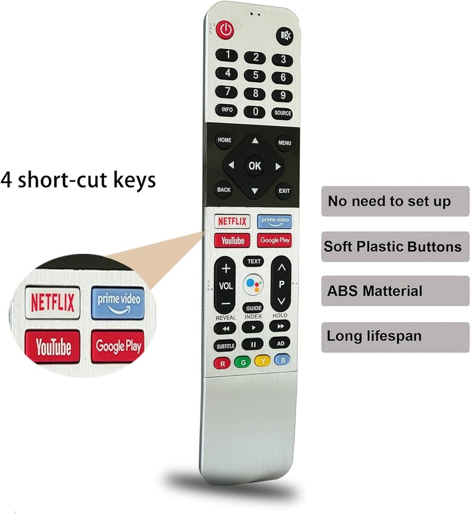 Universal Replacement Remote Control Compatible for Skyworth Android Silver