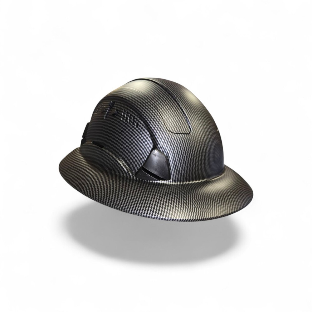 Hydro Dipped Full Brim Hard Hat Black