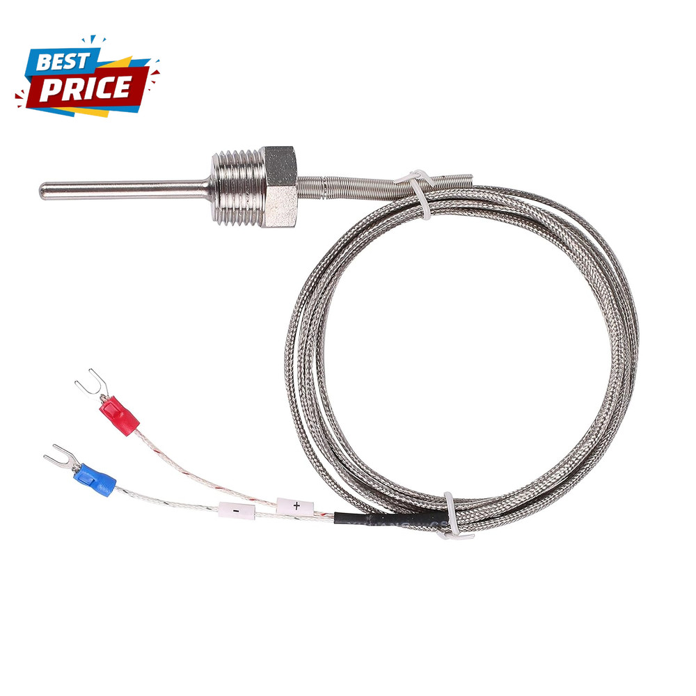 Waterproof K Type Thermocouple - Grounded Temperature Sensor Probe for PID Temp