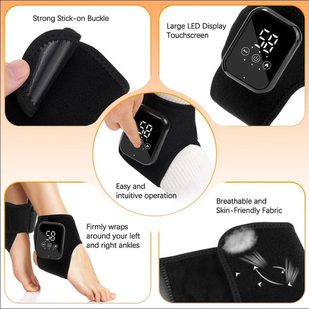 2x Electric Foot Ankle Massager Heating Vibration & Hot Compress Pain Relief