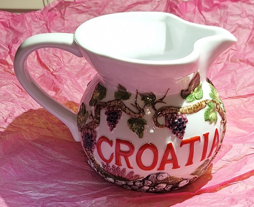 Ceramic Pitcher with "Croatia" on the Side