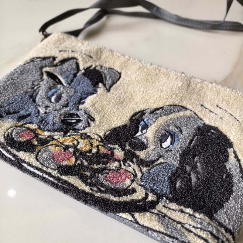 Disney Lady and the Tramp Plush Crossbody Bag Handbag Purse