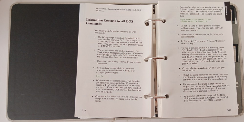 IBM DOS 3.3 Technical Reference Manual w/ 5.25" Floppys 6280060 Version 3.30