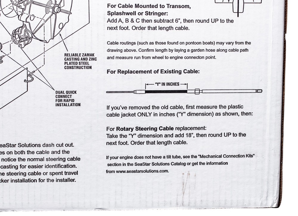 12ft SeaStar Xtreme NFB No Feedback Mechanical Rotary Steering Kit Single Cable