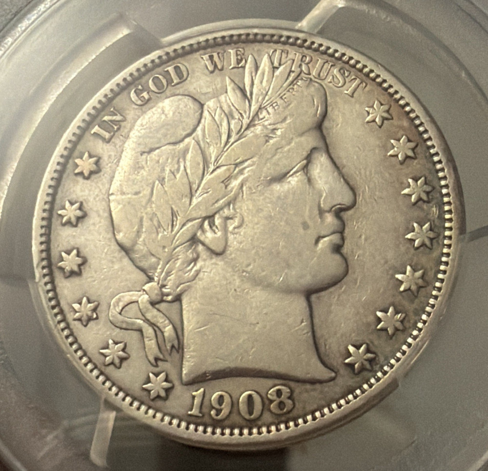 1908-D BARBER HALF DOLLAR - PCGS - VF DETAILS