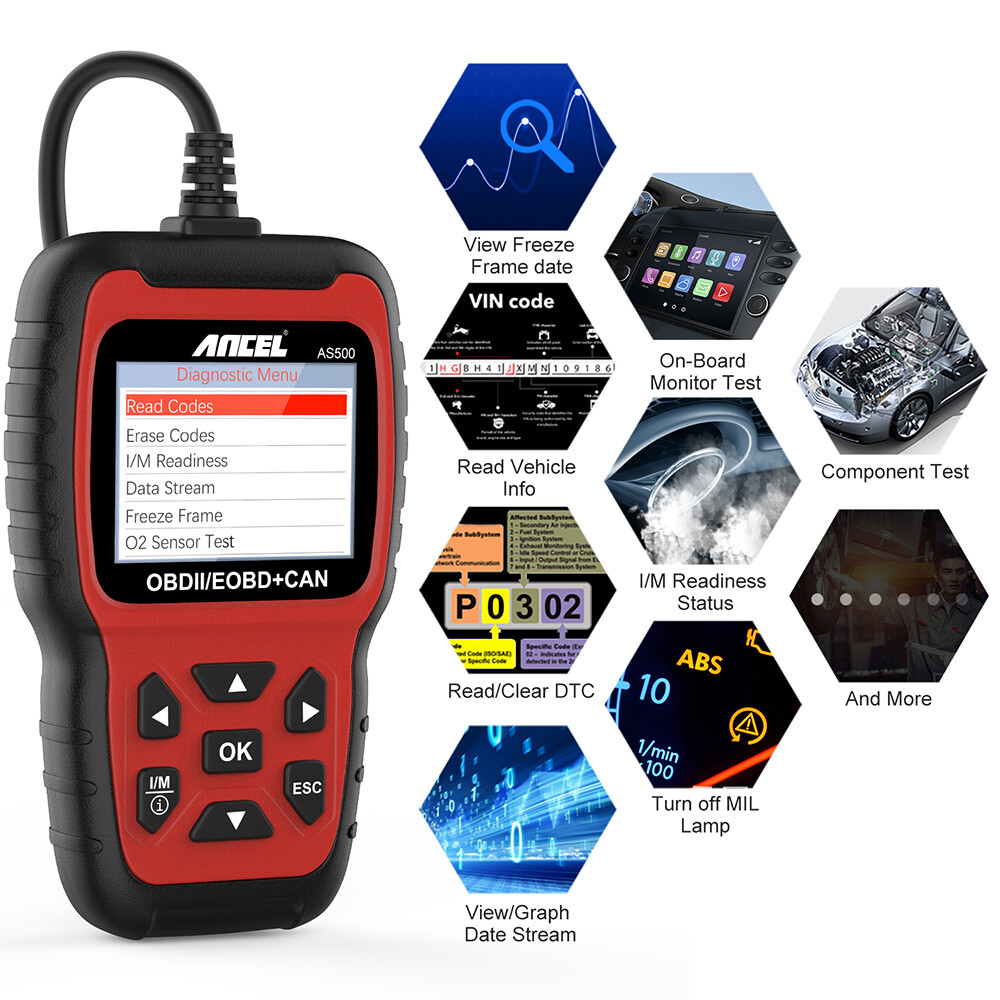 ANCEL AS500 Car OBD2 Scanner Code Reader Diagnostic Tool Check Engine Code