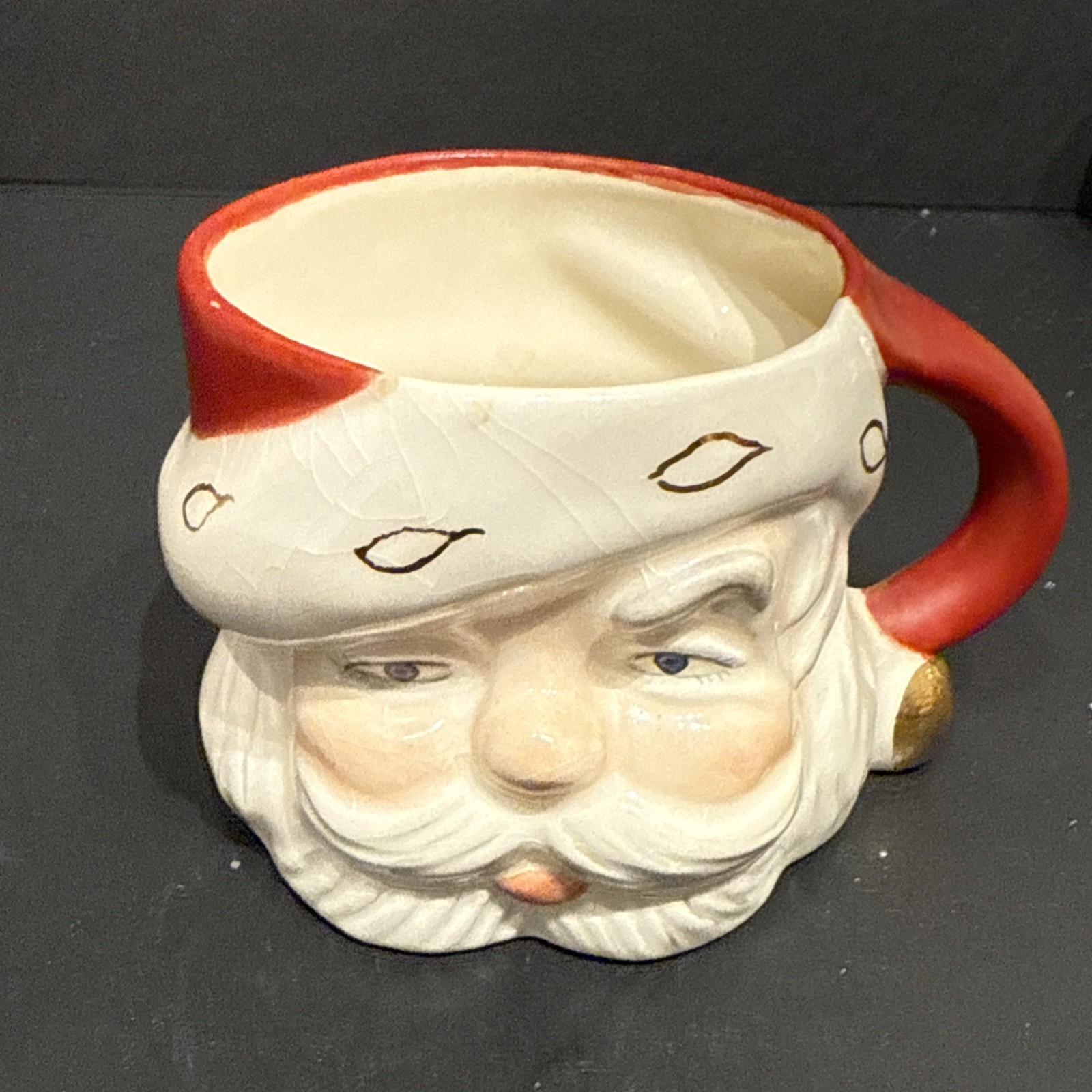 Vintage Santa Mugs Set Of 4 HH Style Made In Japan, 2.75” Tall