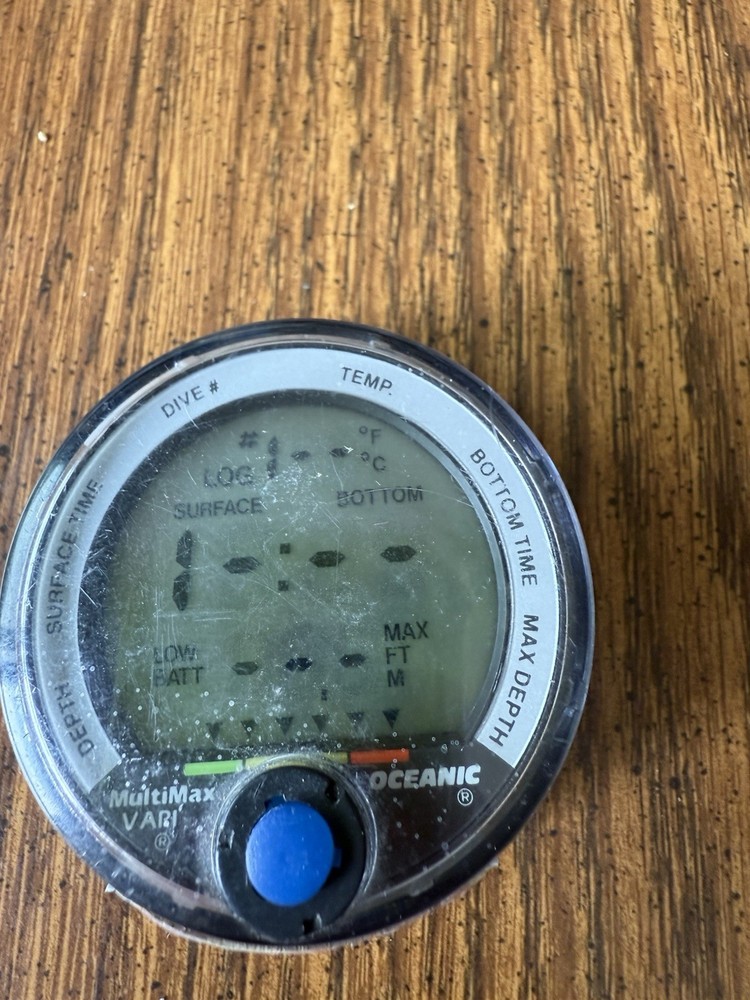 Oceanic Vintage Multi-Max Vari Dive Computer/Depth Gauge/Dive Timer/Temp/MaxDept
