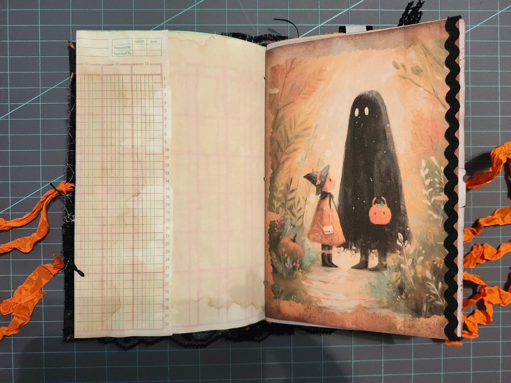 Halloween Ghostly Journal Handmade with Orange Ties