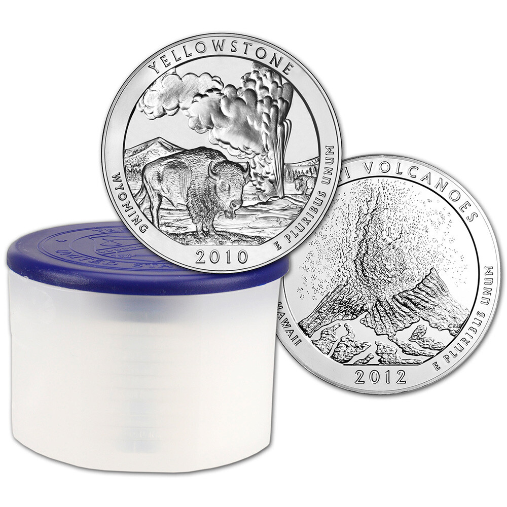ATB America the Beautiful Silver 5 oz 25C - BU - Random Date Tube of 10