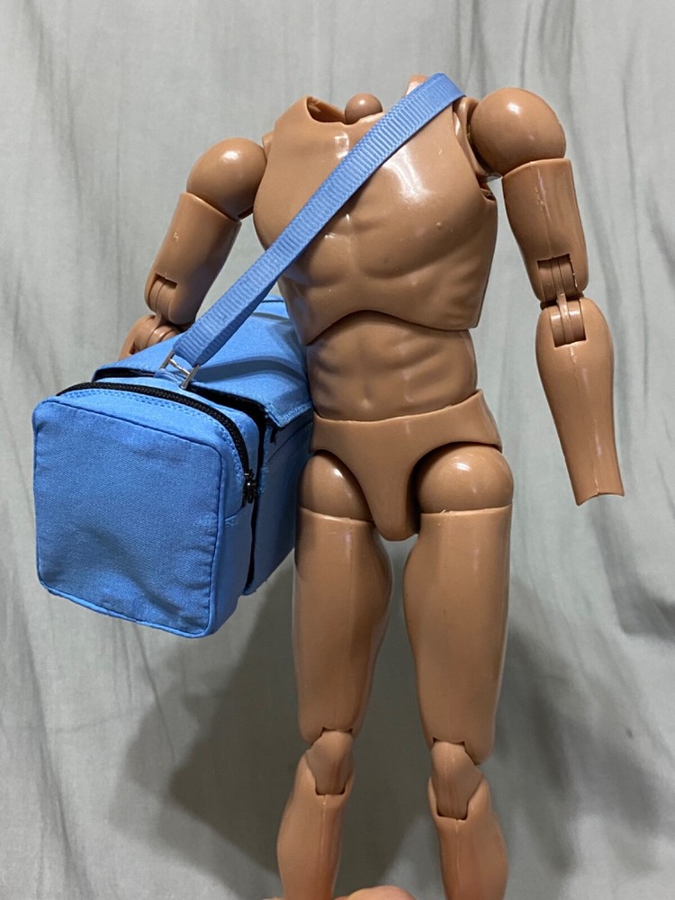 1/6 Scale Large Gym Duffle Bag, blue oversized