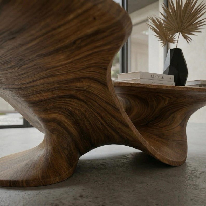 Solid Wood Coffee Table, Hand Carved