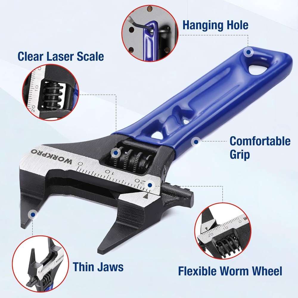Adjustable Wrench 4 Inch Slim Jaws