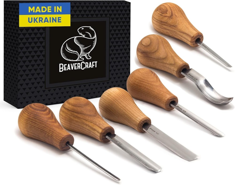 Complete Wood Carving Kit: Palm Gouges, Chisels & V-tools for Masterpieces=