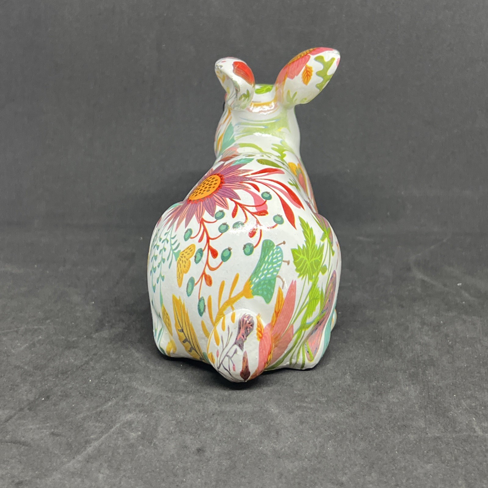 NEW Vintage Easter Floral Bunny Rabbit Resin Spring Decor
