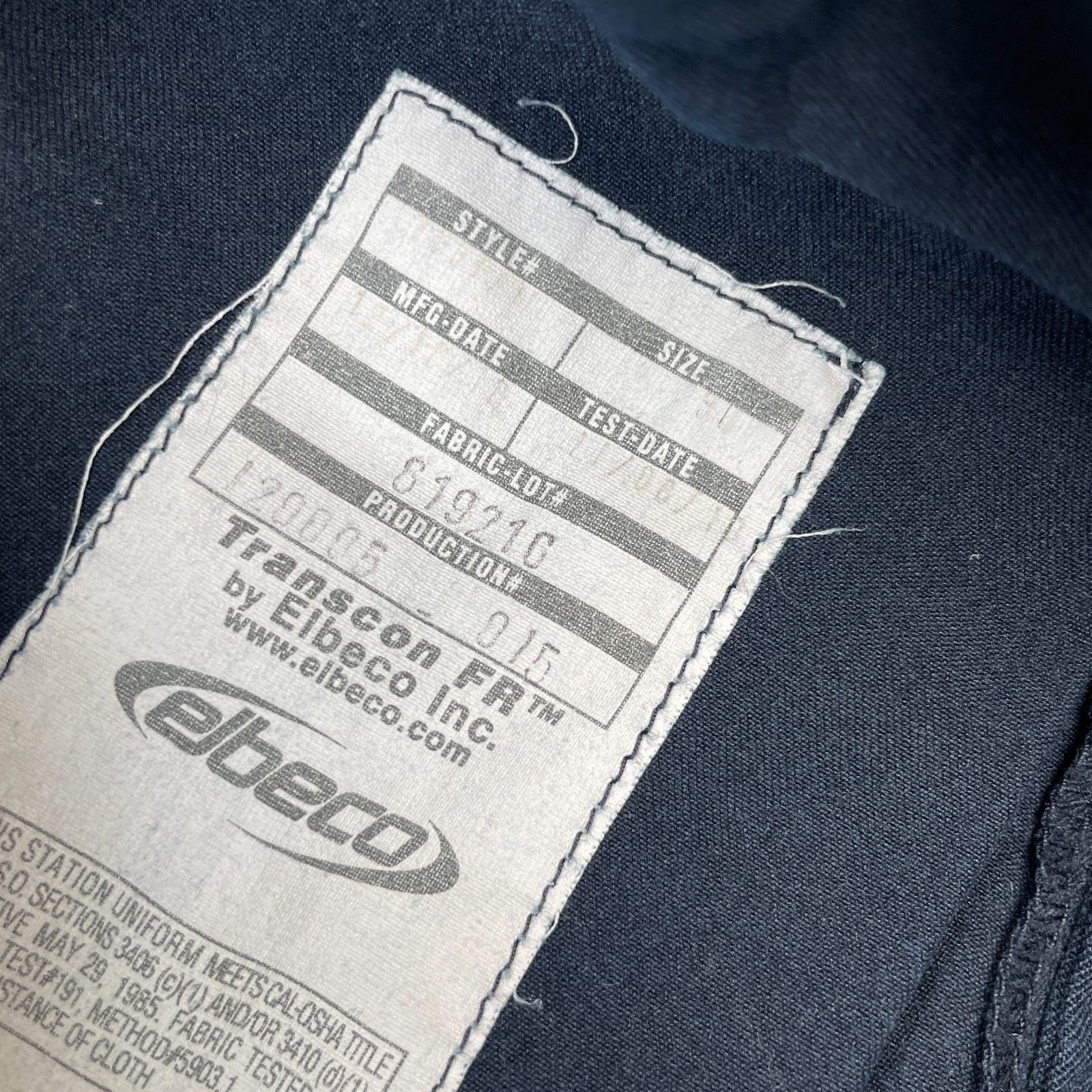 Elbeco Pants Mens Small Blue Nomex III A Cargo Pockets Flame Resistant Uniform