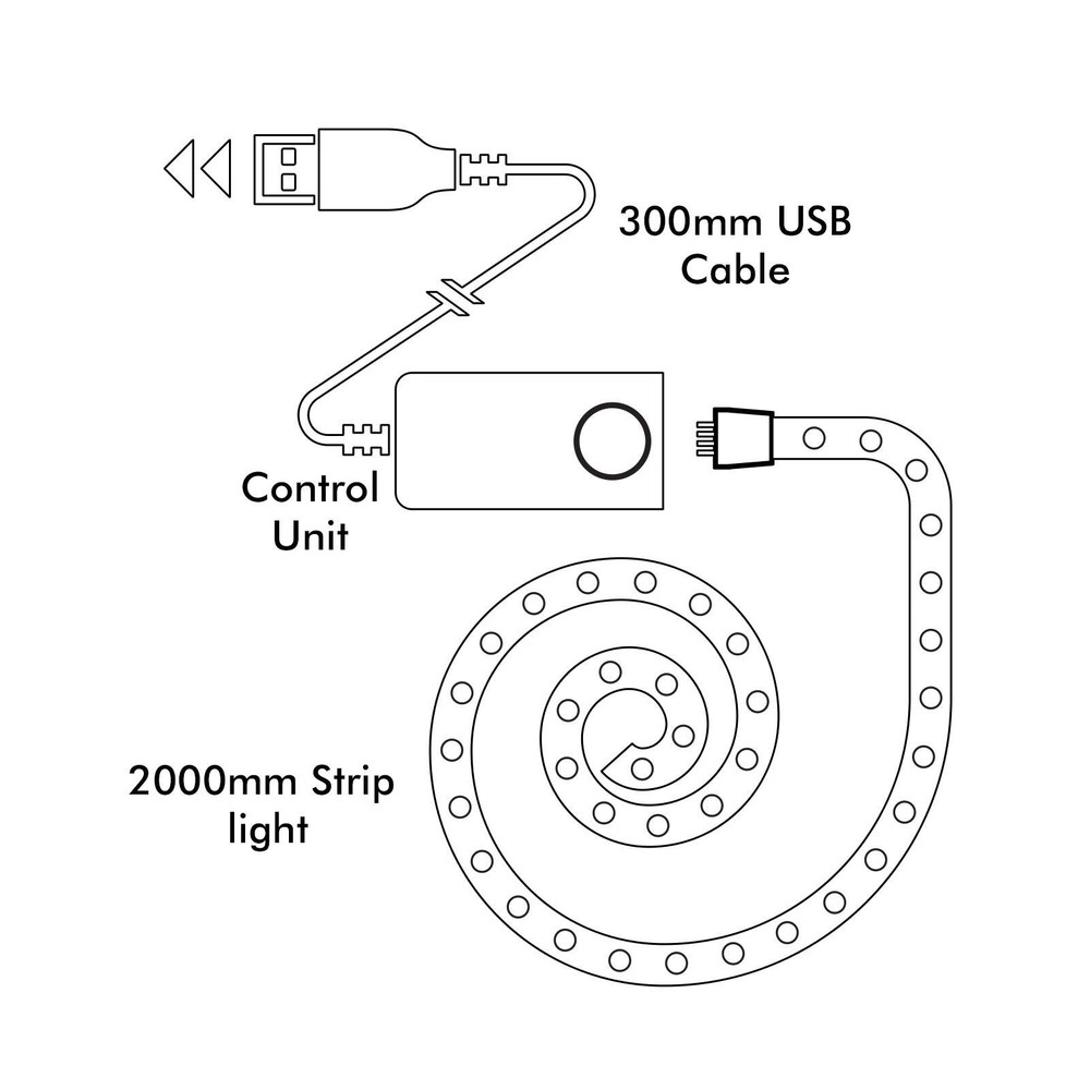 Arlec 2m Grid Connect Smart USB Strip Light