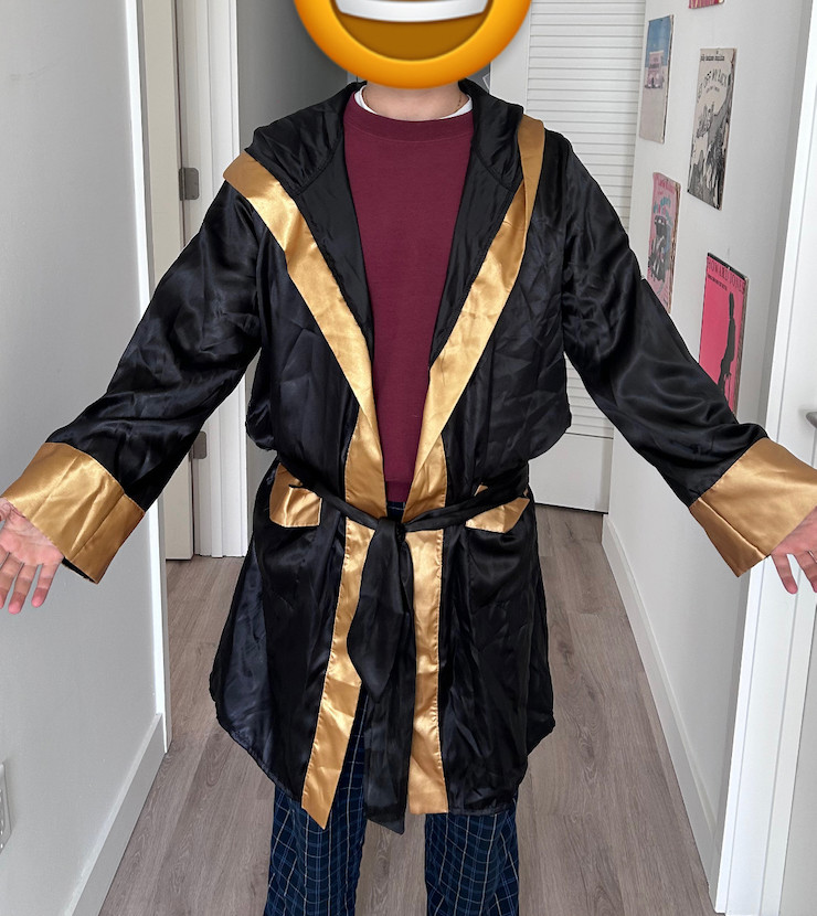 Knockout Black and Gold Boxing Robe