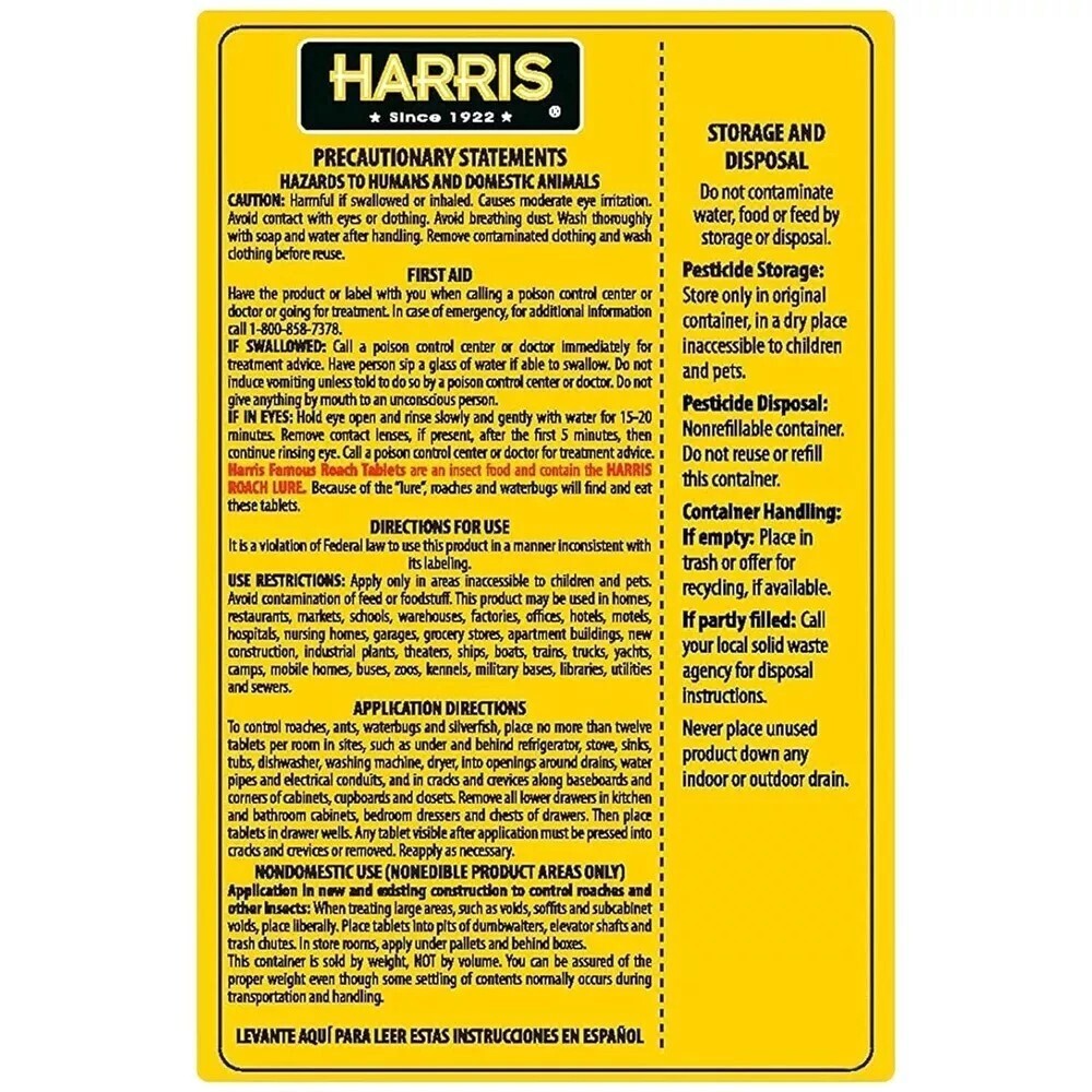 Harris Roach Tablets, Boric Acid Roach and Insects Killer with Lure, Alternative