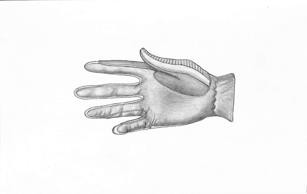 Crochet Back Glove Graphite Drawing