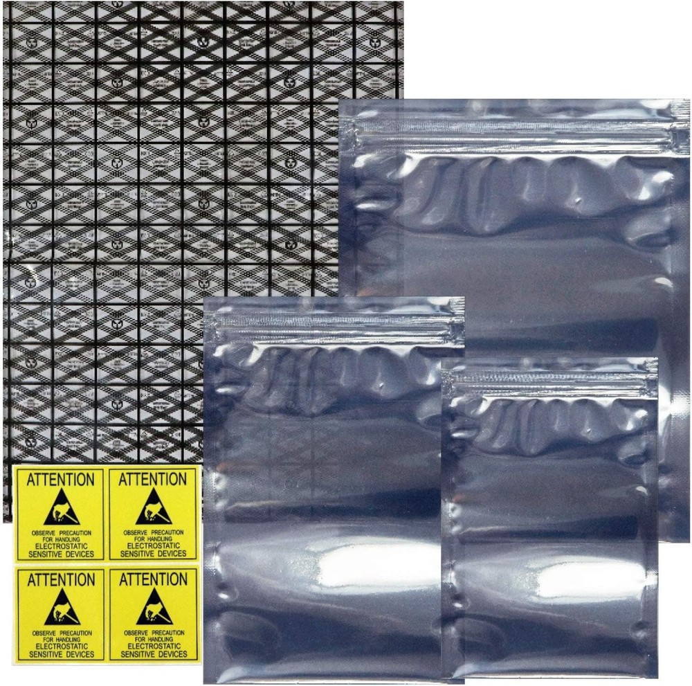 Durable ESD Shielding Antistatic Bags Set - 40 Assorted Sizes for Electronics