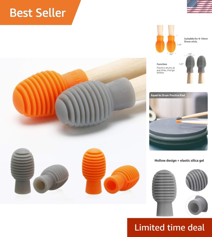 4 Pack of Lightweight Drumstick Silent Tips - Convenient Practice Accessory