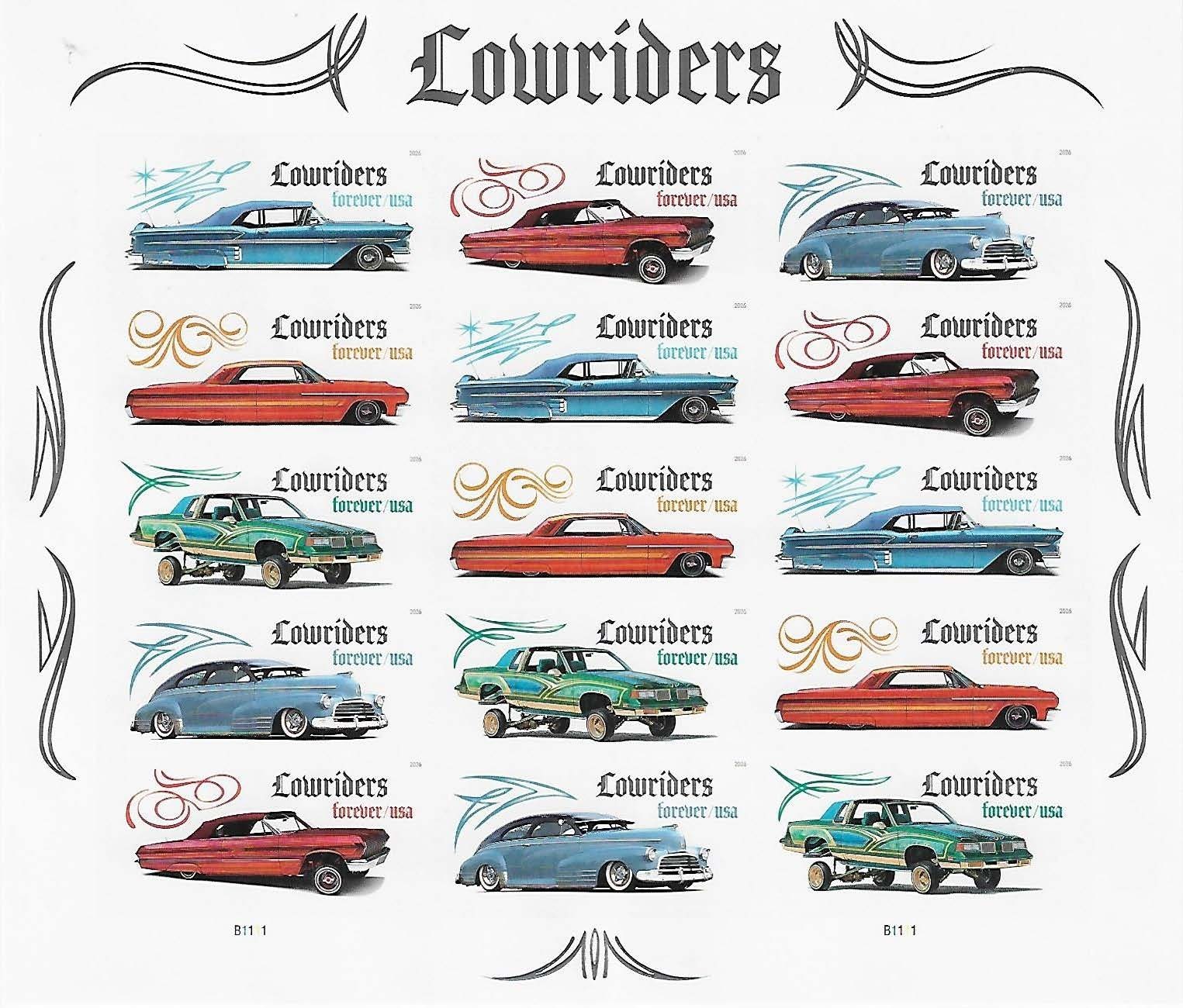US Lowriders Forever Stamp Sheet Scott #6062 - 6066