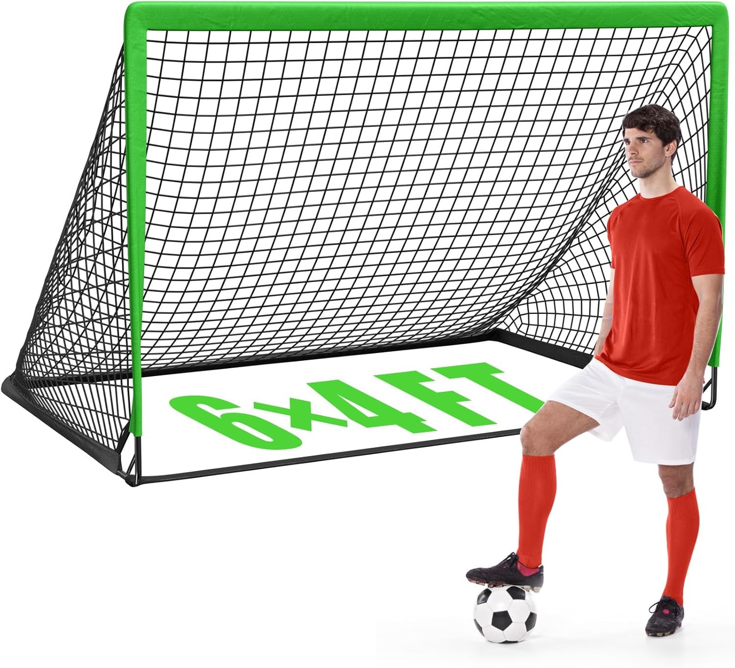KTRIO 6x4 ft Soccer Goal for Backyard, Portable Soccer Net, Large Foldable Socce