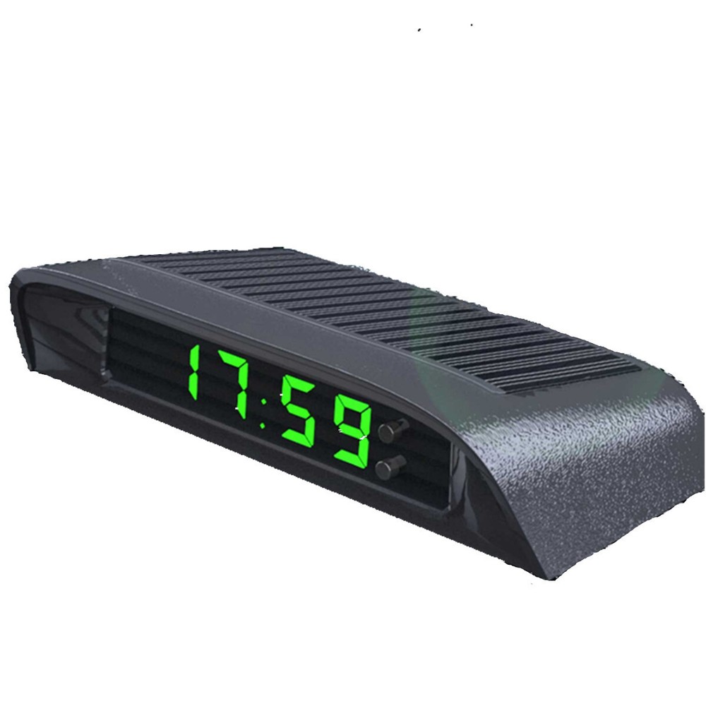 Car Clock Thermometer Digital Watch Solar Powered Dashboard Wide Viewing Angle