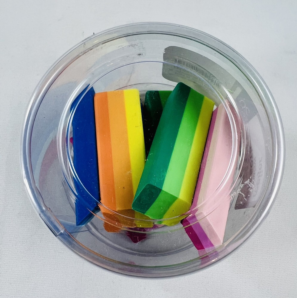 Meijer Brand Rainbow Erasers 8 count Rectangle Shape