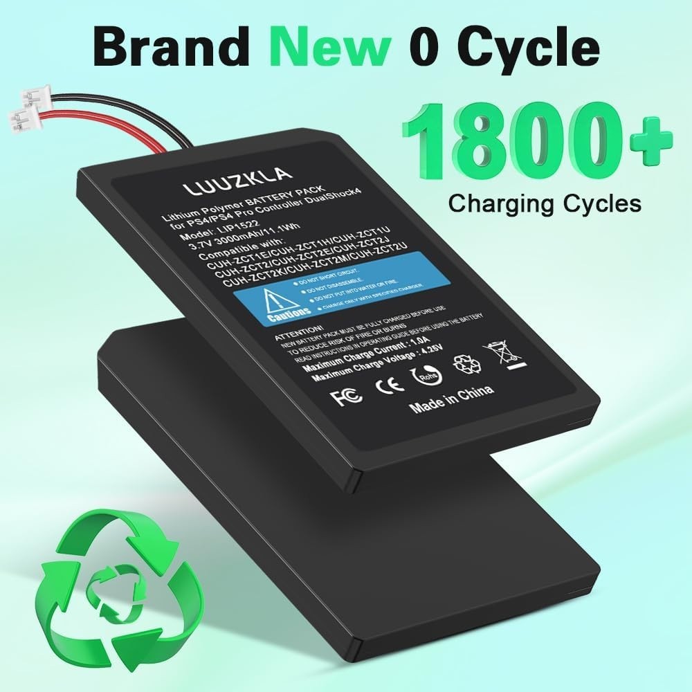 PS4 Replacement Battery – 2 Pack 3000mAh DualShock 4