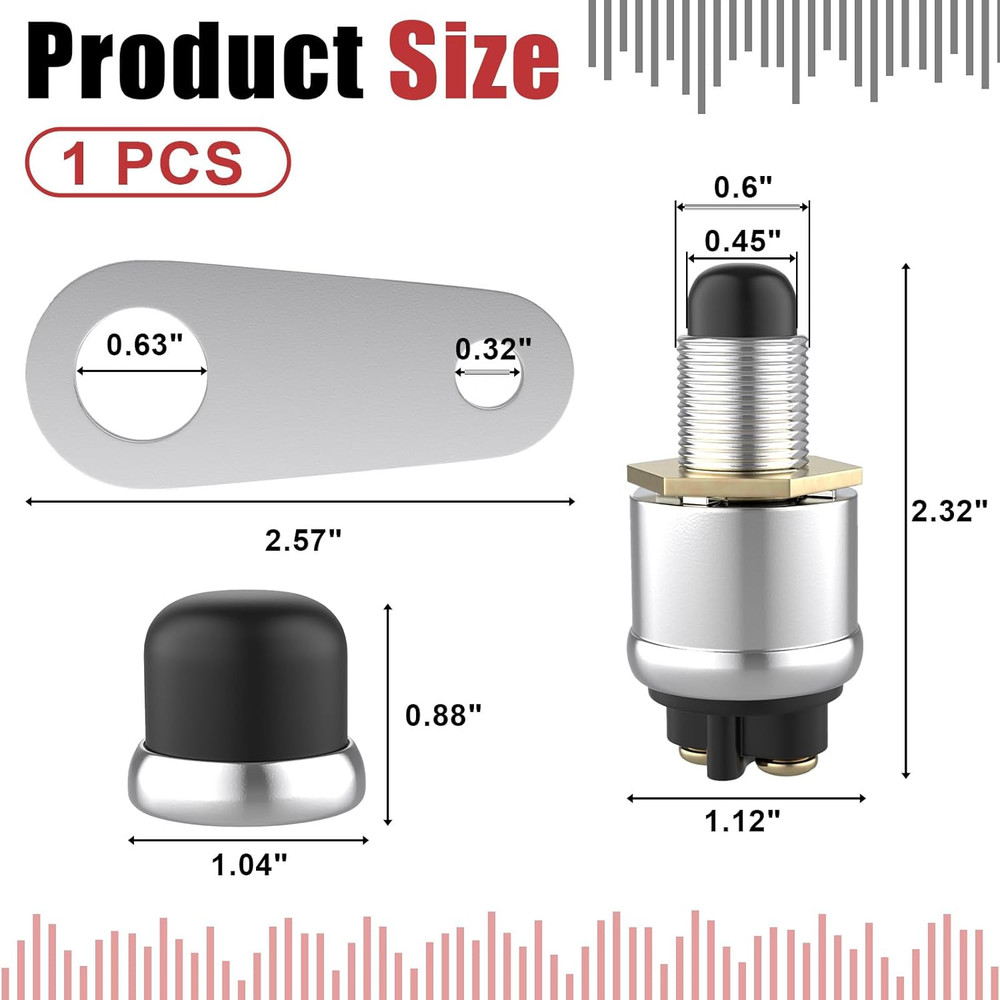 12V Push Button Starter Switch Waterproof Engine Start Button 50A