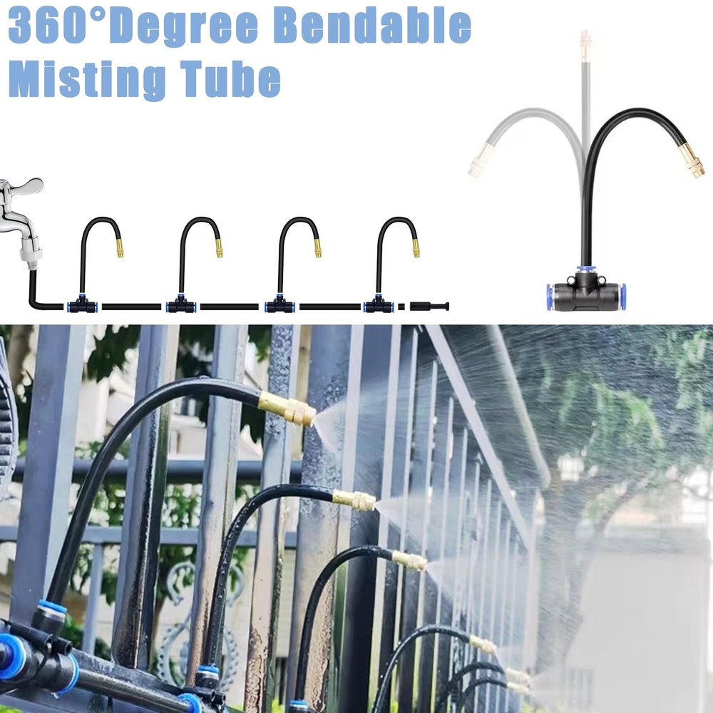 49.21Ft Drip Irrigation System, 360° Bendable Drip Irrigation Kit Automatic I...