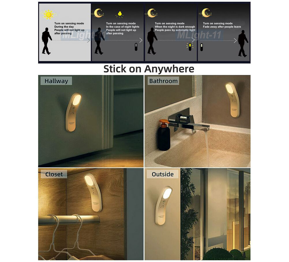 Premium LED Motion Sensor Light Flashlight Night Light DC 5V USB Rechargeable