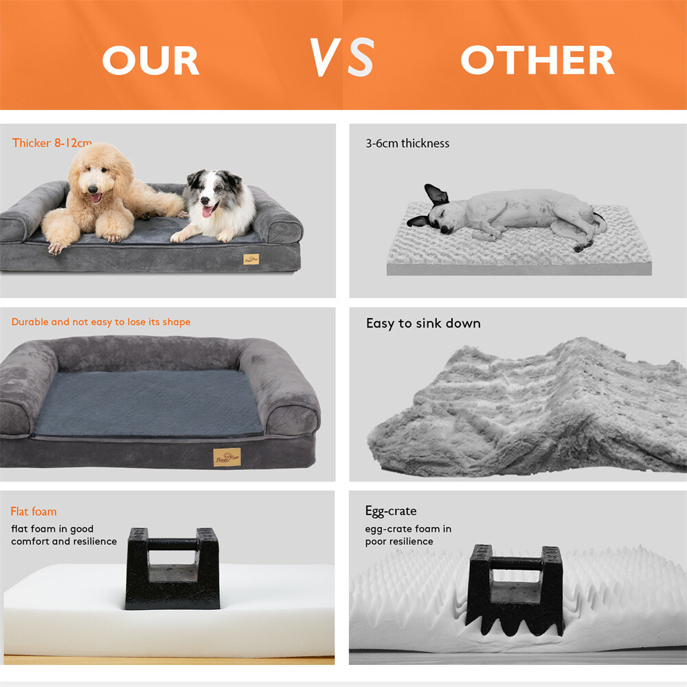 XXL Orthopedic Dog Bed Bolster Extra Large Dogs Foam Sofa with Removable Cover