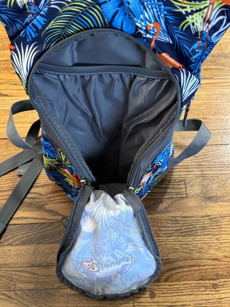 Cloudveil Hiking Backpack Blue Flamingos GREAT CONDITION!