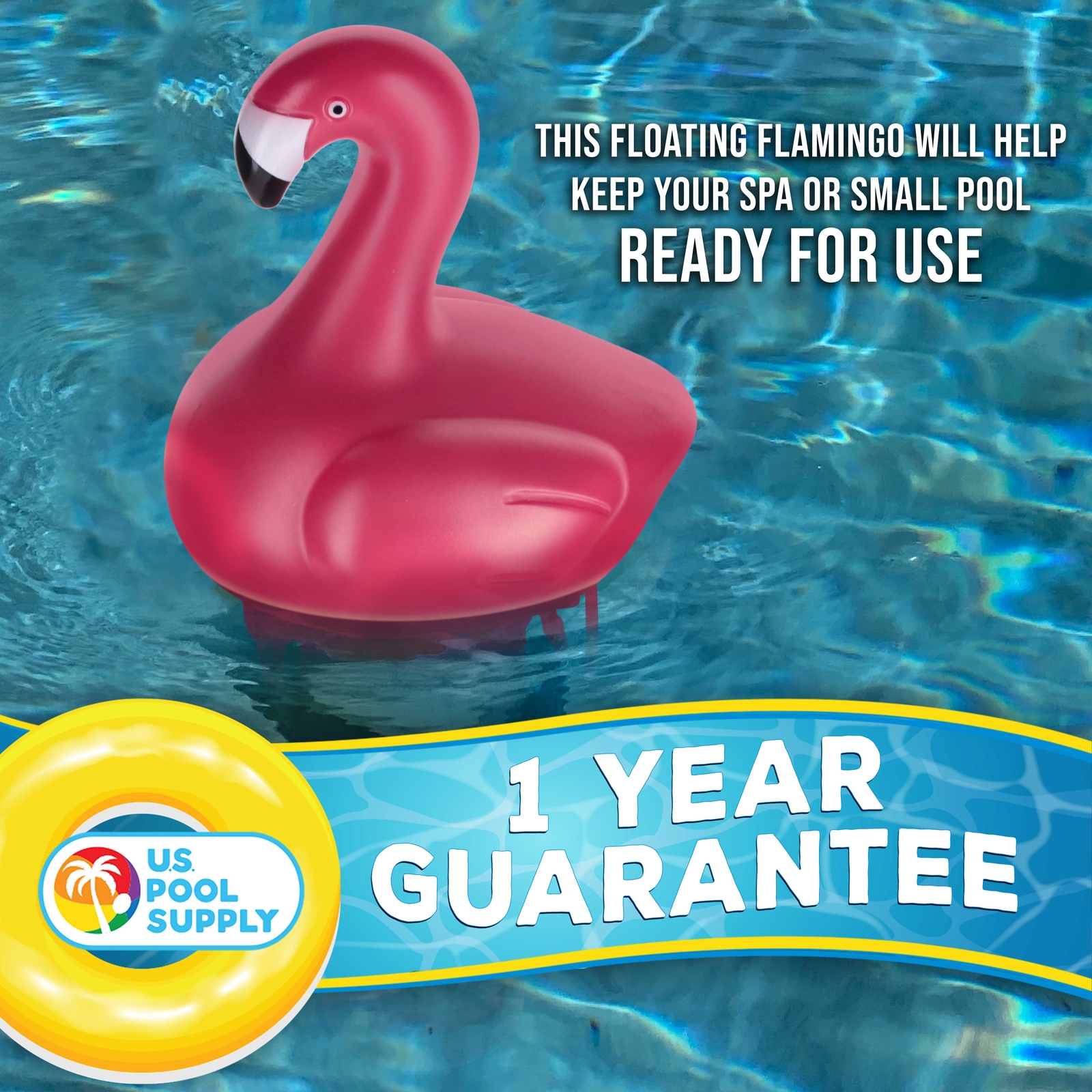 U.S. Pool Supply Flamingo Floating Spa, Hot Tub & Small Pool Chlorine Dispenser