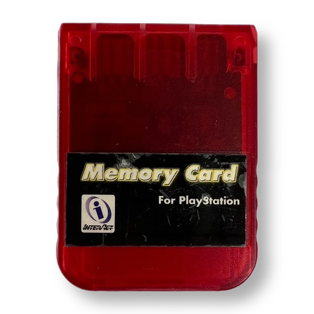 OEM Playstation Memory Card Red Clear