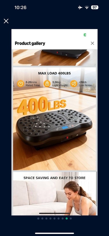 Vibration Plate Exercise Machine, 3 Workout Modes & 120-Level Vibration Platf...