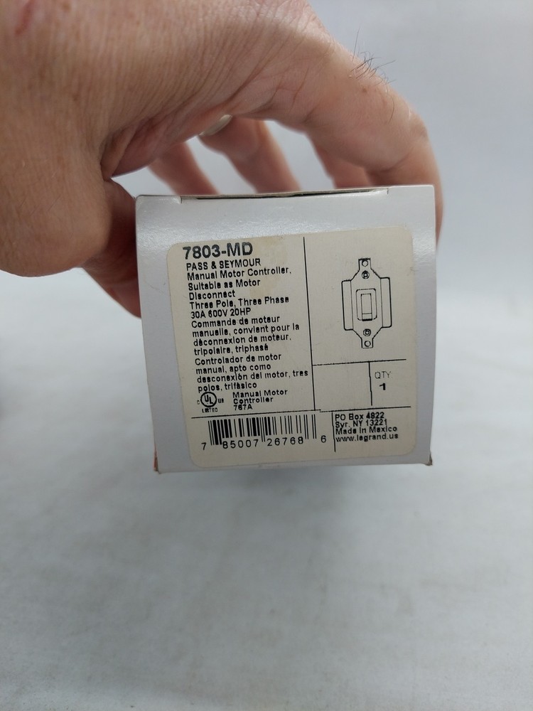 Legrand 7803MD Pass & Seymour Manual Controller Switch, 3-Phase, 3-Pole,
