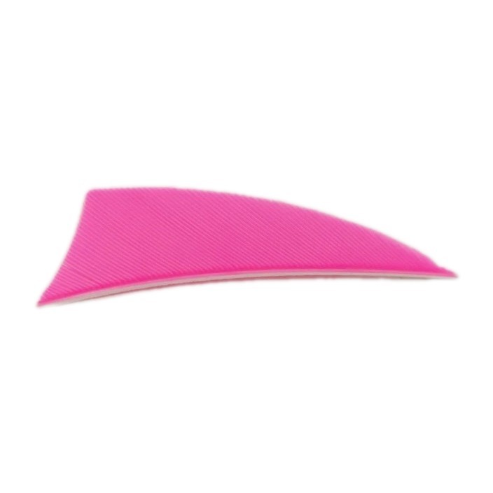 100pk Bullseye Feathers 2" Right Wing: Shield Whisper Solid Flo Fluorescent Pink