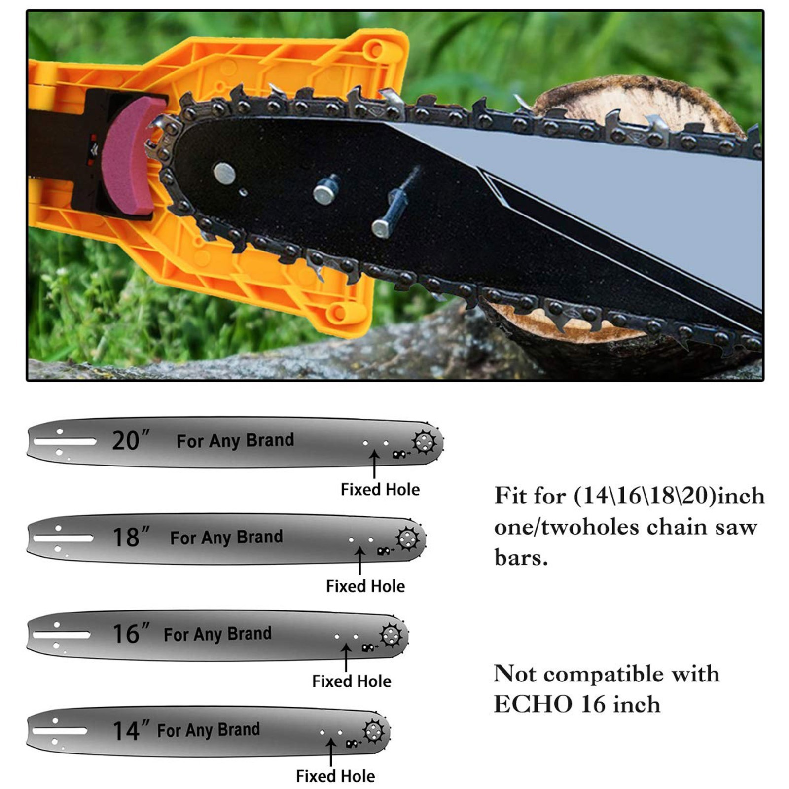 3PC Fast Chainsaw Chain Sharpening Jig Portable Drill Crank Sharpener Tool Sets