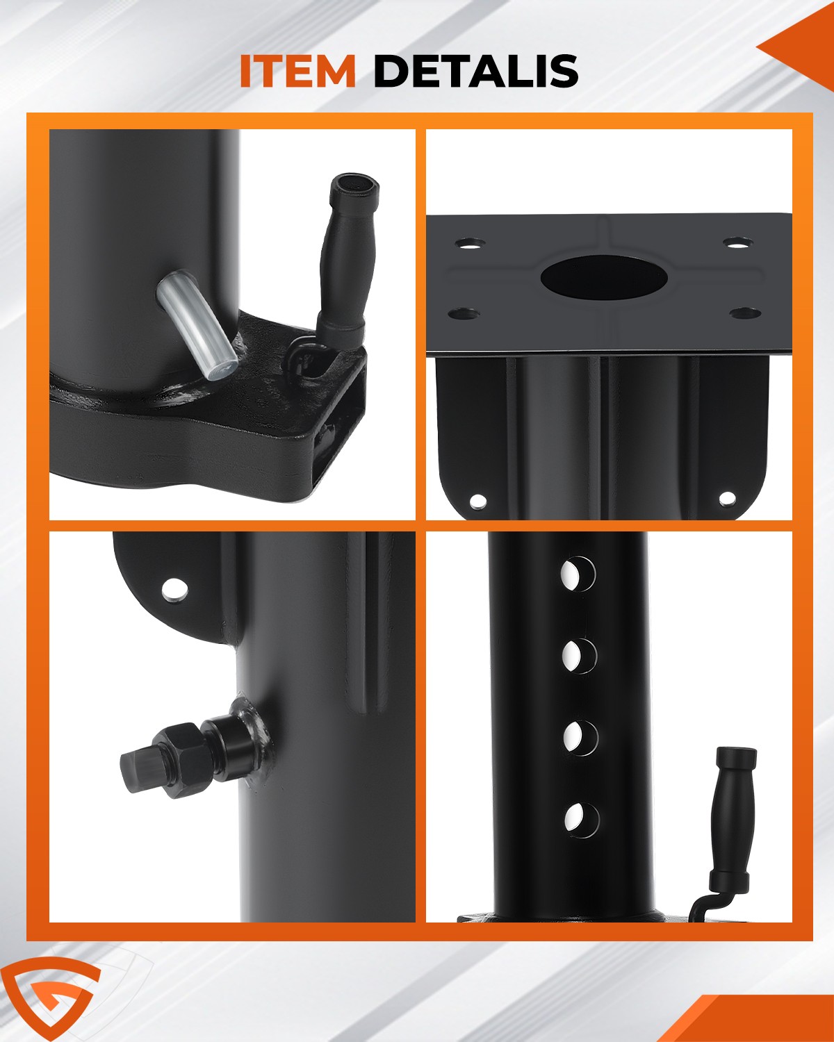 For Camper RV Trailer 12"-17" Fifth (5th) Wheel to Gooseneck Adapter Hitch