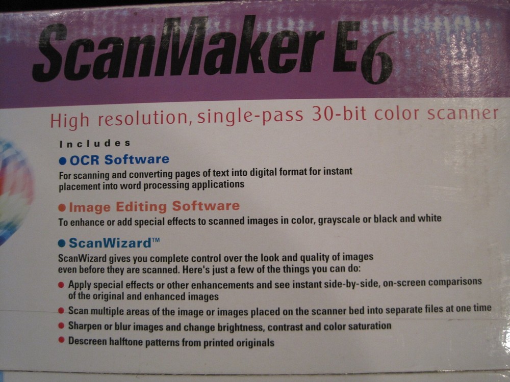 NEW Vintage Microtek Scanmaker E6 MRS-1200E6 Flatbed Scanner with Software NOS!