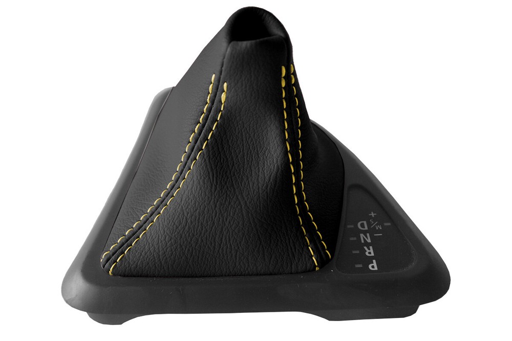 Automatic Shift Boot Cover Leather for BMW E81 E82 E87 2004-2013 Yellow Stitch